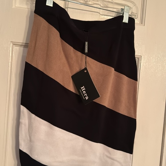 Hera Collection knitted stripped pencil skirt NWT M - Picture 2 of 7